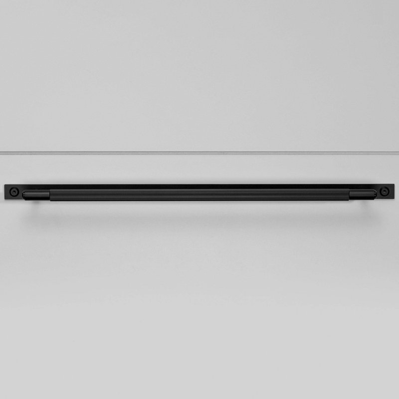 Pull Bar / Plate / Linear, Black, 12 12/16"