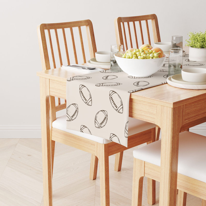 Table Runner, 100% Cotton, 16X72", Football Sketch, 72" L x 16" W