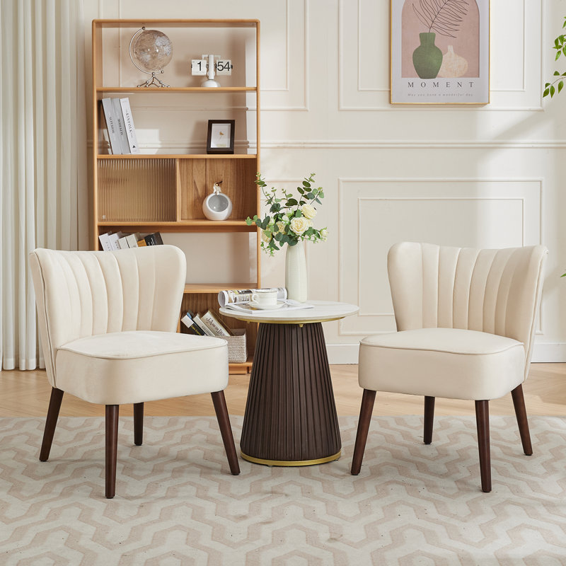 Upholstered Accent Chair, 67cm H x 50cm W x 59cm D, Beige