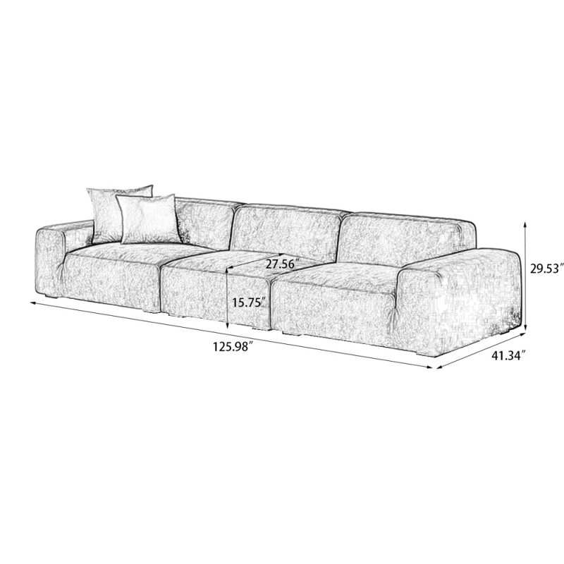 Coussin modulaire 118,11 po 100% polyester, Vert, 5