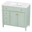 Meuble-lavabo autoportant de 36 po avec lavabo, armoire simple, tiroir rabattable à fermeture en douceur, trous de robinet pré-percés, assemblage facile, structure en bois massif-644707828
