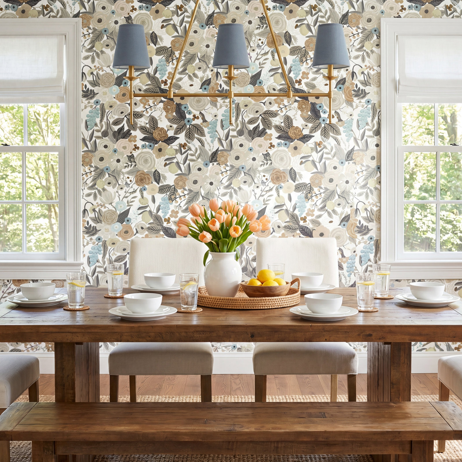 Garden Party Self-Adhesive Wallpaper, Off White