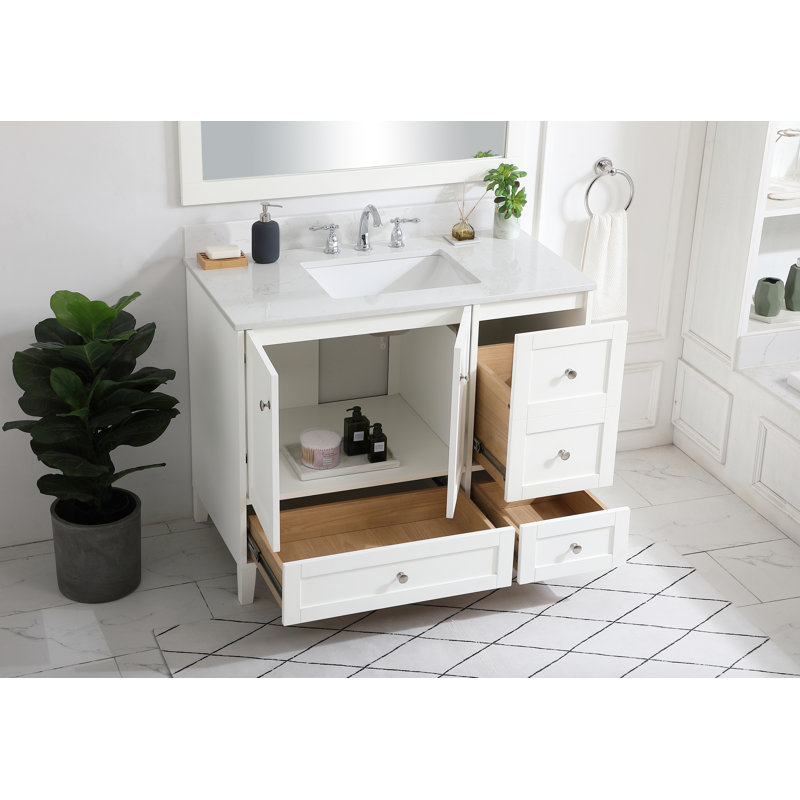 Ensemble de meuble-lavabo simple 42 po Selma, Blanc