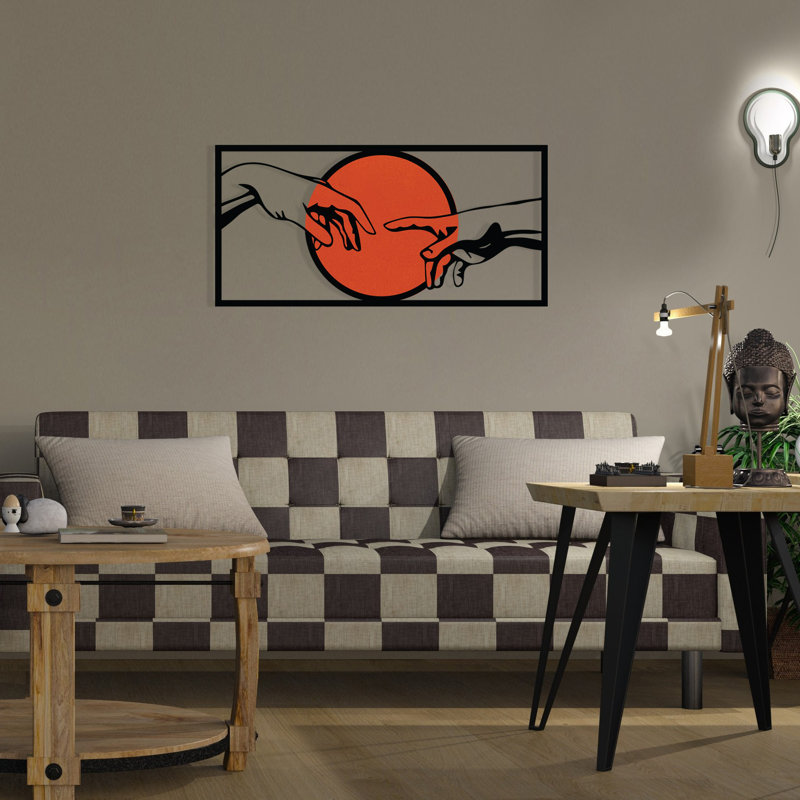 Decorative Metal Wall Accessory, 47.2 x 22.8 inches | Durable Metal (Thickness: 0.05 inches) & Wood (Thickness: 0.12 inches) | Perfect for Living Room, Office, or Entryway | Stylish Design & Easy to Hang