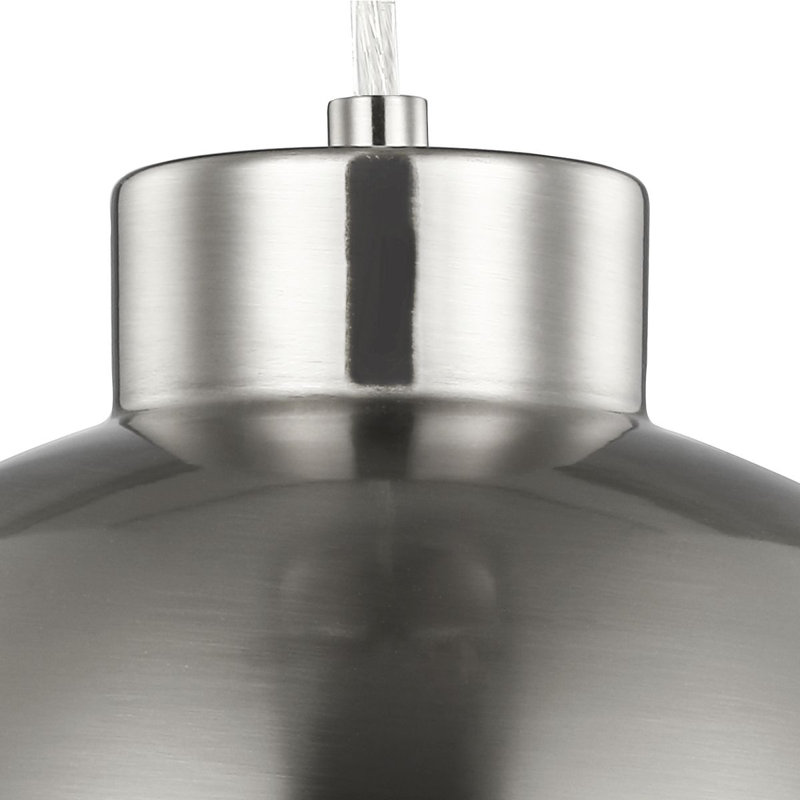 Chris 1 - Light LED Single Pendant, Brushed Nickel, 13.5" H x 11.6" W x 11.6" D