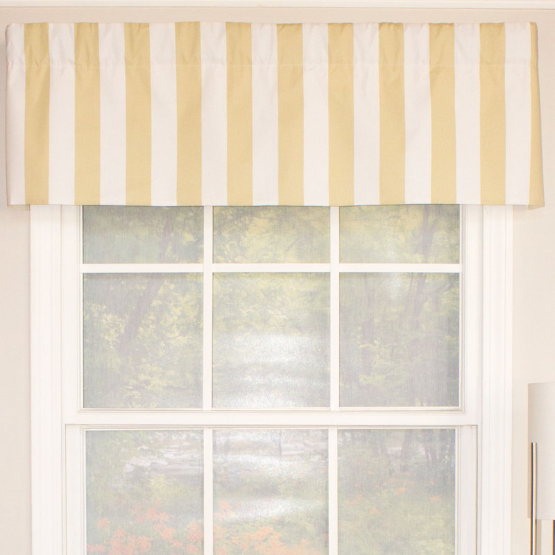 Tallis Cotton Blend Striped Scalloped Window Valance