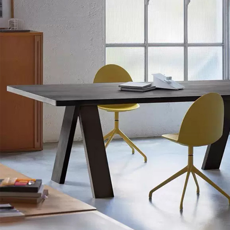 Menides Ash Solid Wood Dining Table, Black, 27.56" W x 55.12" L