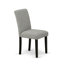 Ensemble de salle à manger 9 pièces - 8 chaises de salle à manger Mid-Century avec tissu en lin de couleur grise et table de salle à manger en ciment - Finition noire brossée-2004057104-2004057105-2004057102