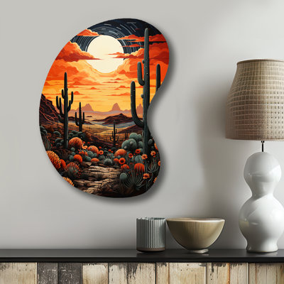 Marquard - Cactus asymétrique, reproduction d'art murale en métal de forme unique