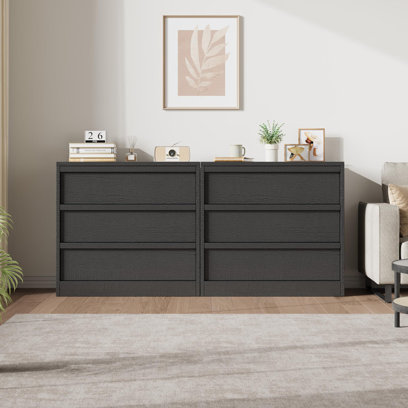Commode 3 tiroirs Tall, Noir