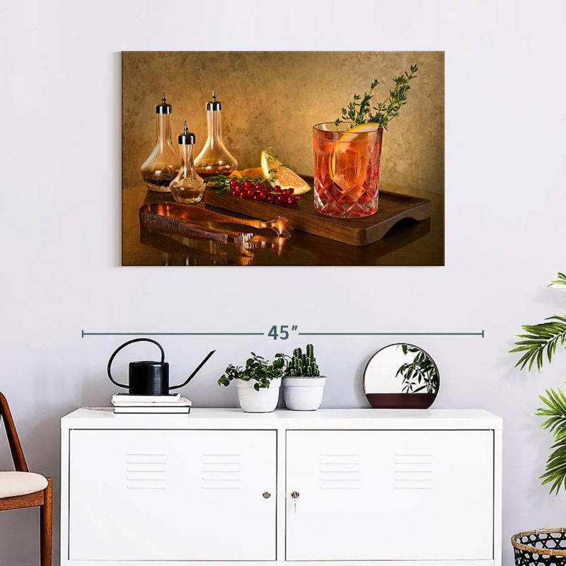 Whiskey Cocktail, 24" H x 36" W