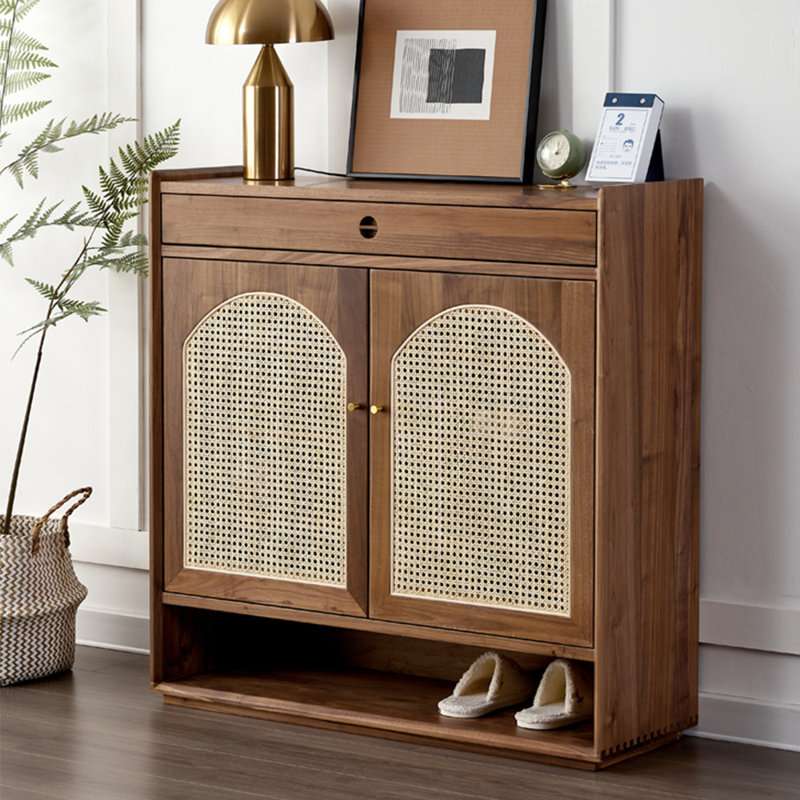 Rangement à chaussures de style rétro, Bois brun foncé