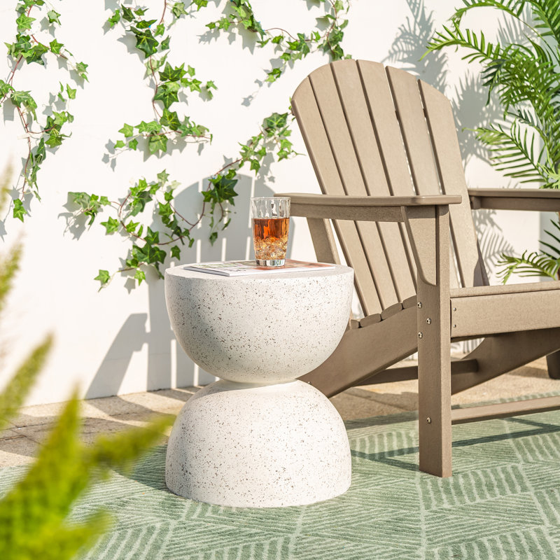 17.75'' Tall Accent Stool, White Terrazo