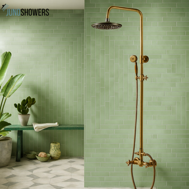 Système de douche haute pression avec douchette et robinet thermostatique pour plus de précision