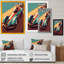 Voiture de course rétro bleue - reproduction sur toile-1387406480-1387406506