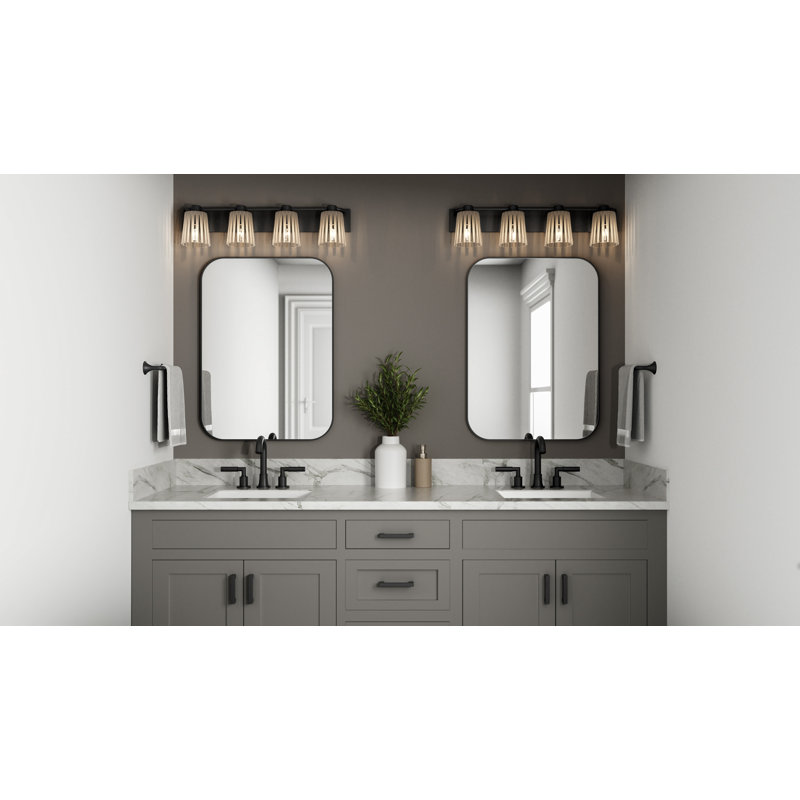 Alkis 4-Light Matte Black Bath Light