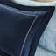 Ensemble de literie pour lit simple - édredon à médaillon bleu marine, draps, taies décoratives brodées, chambre de qualité avec un design d'édredon, bordures brodées, coussin décoratif rembourré, chic