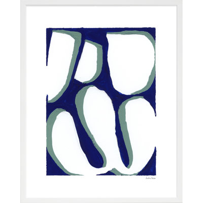 Contemporary Blues 1 Framed Painting by Andrea Stokes