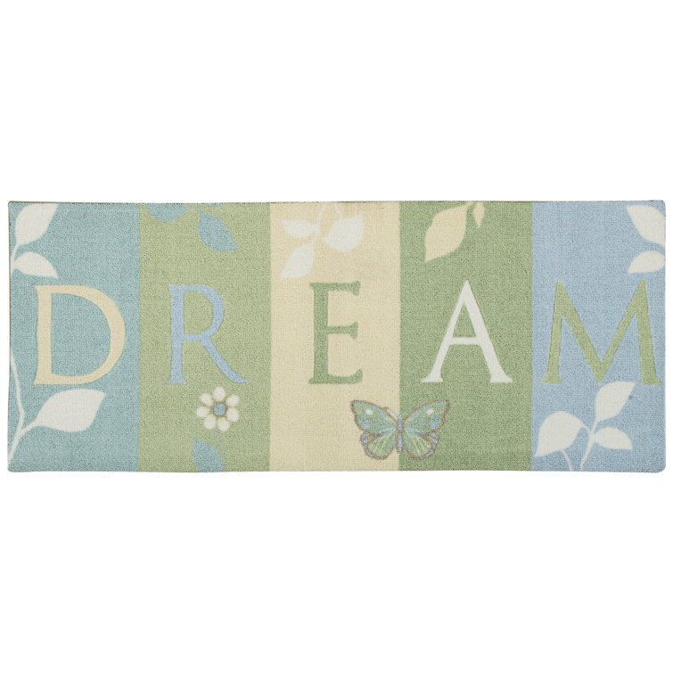 Tapis vert clair / bleu Azylah