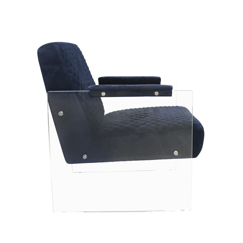 Tribecca 24" Wide Velvet Armchair, Navy Velvet