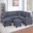 Dark Gray Finish  Laf Loveseat With Usb Port Modern Style 5Pc Sectional Set Corner Wedge Armless Chair Cocktail Ottoman Raf Loveseat With Storage Primary Living Room-885976439