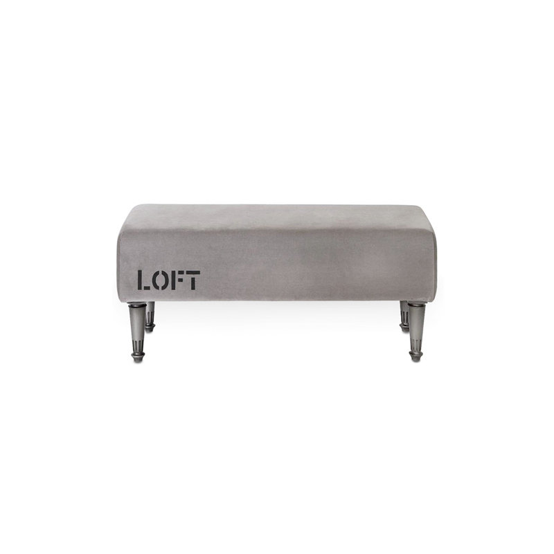 Loft Upholstered Bench, Grey