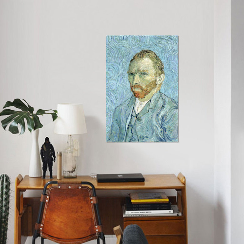 «Self Portrait August 1889» par Vincent Van Gogh, impression sur toile, H 12 po x l 8 po x P 0,75 po, Toile tendue