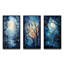 «Blue White Tree Moonlit Silhouette», 3 pièces sur toile-340826431-340826424