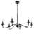 Ellen Rustic 38" 6-Light Black Metal Chandelier