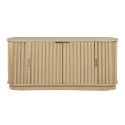 Orlina 62.5" Light Oak Fluted Panel 4 Door Sideboard