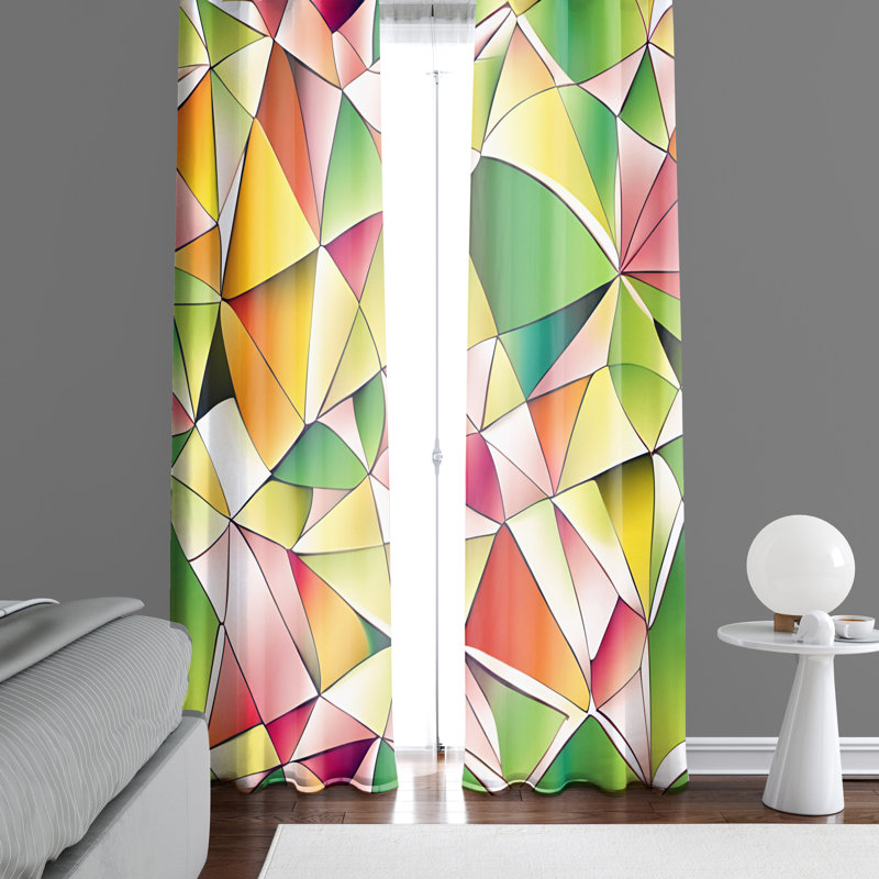 Debarah Semi Sheer Curtain Pair, 40" W x 61" L