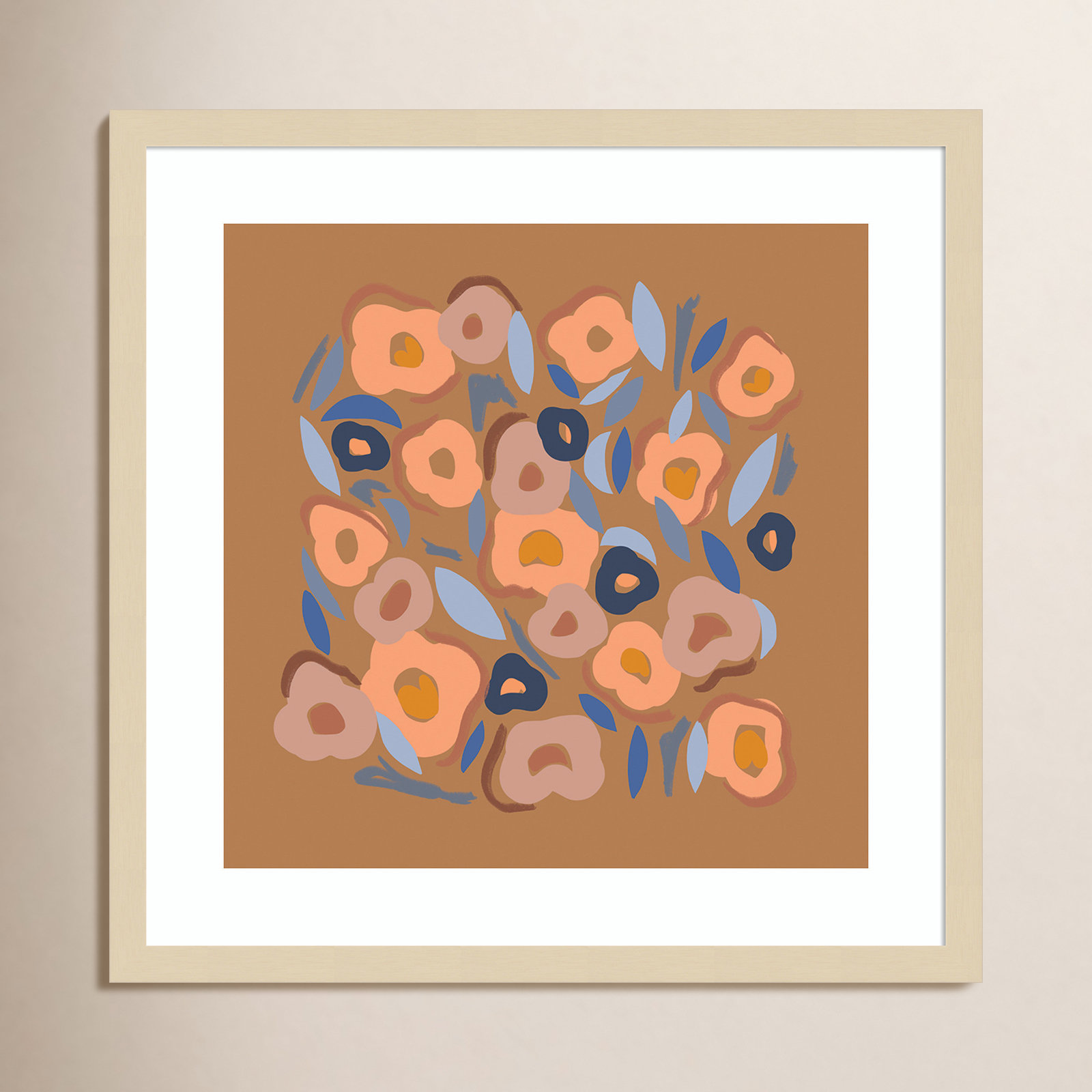 Salem Spring Warm Print, Brown, 21" H x 21" W