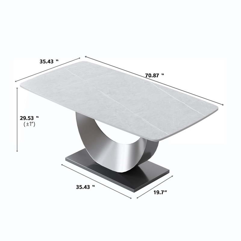 Table de salle à manger rectangulaire, L 70,8 po x l 35,43 po