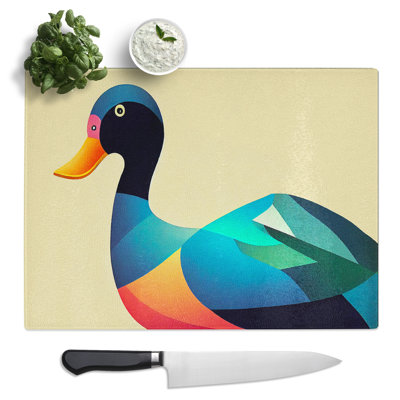 Stimulating Abstract Duck  Glass Chopping Board