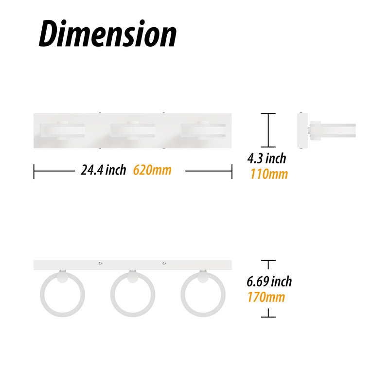 Ghian Dimmable LED Vanity Light, White