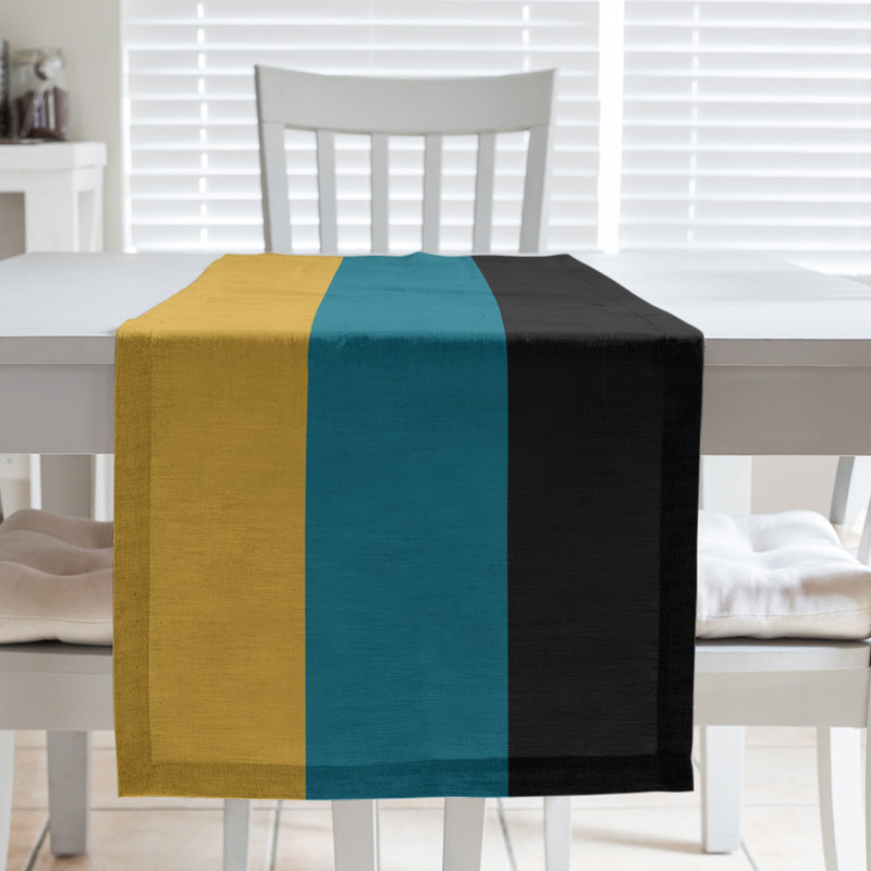 Cleveland Throwback Football Stripes Table Runner, 90" L x 16" W, Cotton Blend