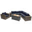 Ensemble de conversation pour 5 personnes avec foyer et coussins Sunbrella Lsi-1064902455