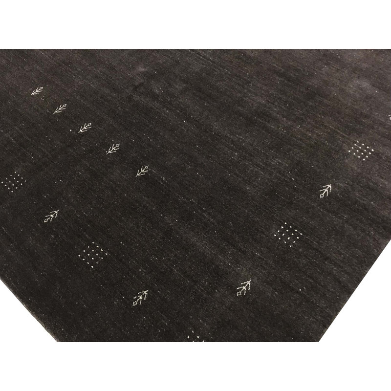 Wool Area Rug in Dark Brown/Ivory