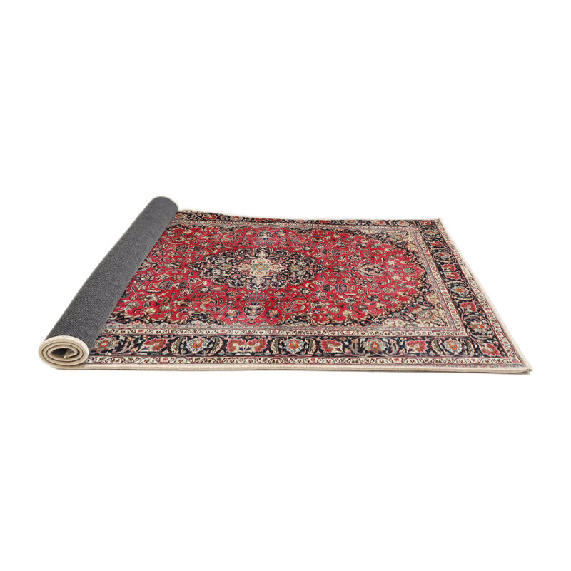 Tapis traditionnel brun clair/rouge/noir, Rond 3 pi