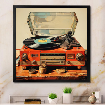 Joueur de vinyle rétro sur toile
