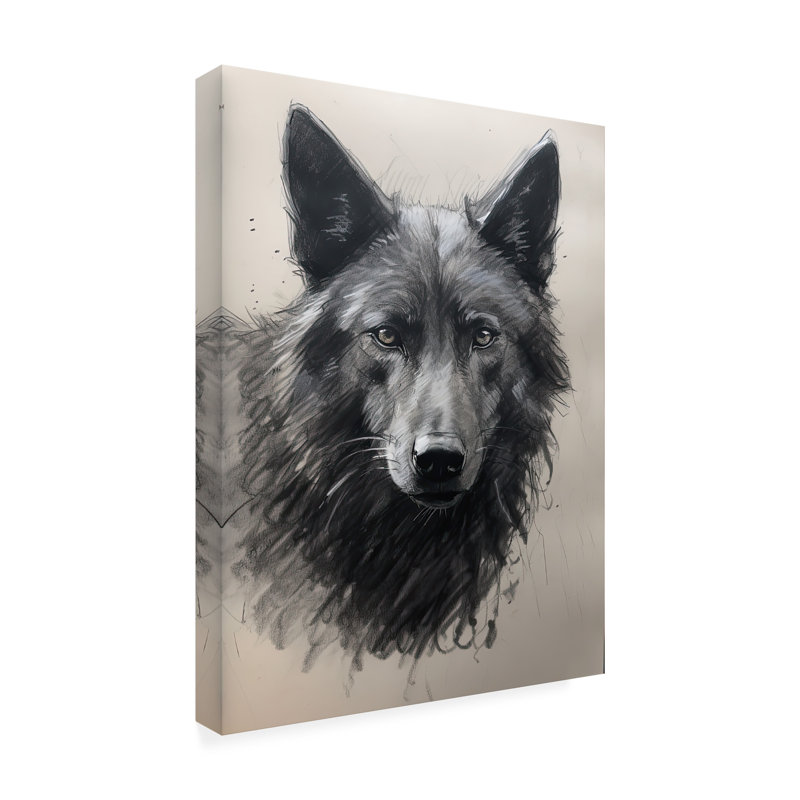 Animaux, loup Sasha II sur toile, H 19 po x l 14 po x P 2 po