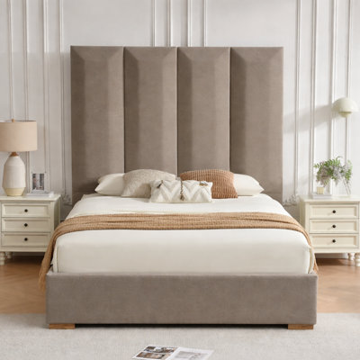 Juanetta 71.5" Tall Headboard Upholstered Platform Bed With 2 Wood Large Storage Drawers