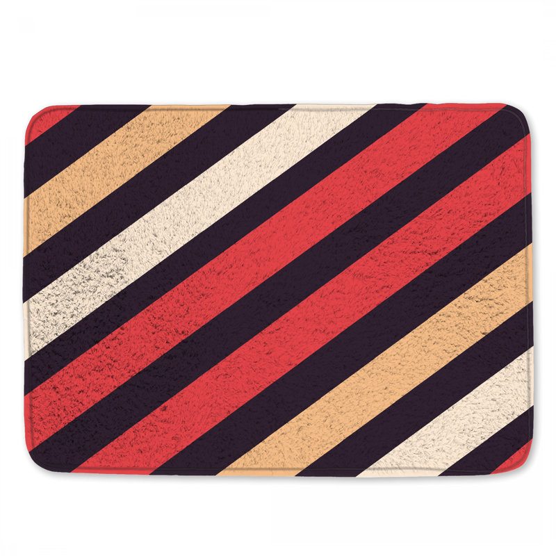 Tapis de bain à rayures diagonales, L 34 po x L 21 po