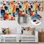 Colorful Mid Century Shapes 1 - Art mural géométrique en métal-101155054