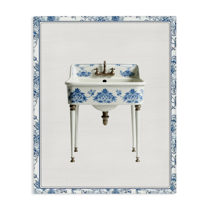 Toile de lavabo rétro de style chinoiserie, design par lettré et doublé, H 40 po x l 30 po