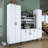Modern Multi-Purpose Cabinet, White, 86.6 x 78.1 x 15.7 inches | 100% Melamine Coated E1 Quality Chipboard, Thickness: 0.7 inches | Sleek Design for Stylish Storage in Home & Office, Durable & Elegant