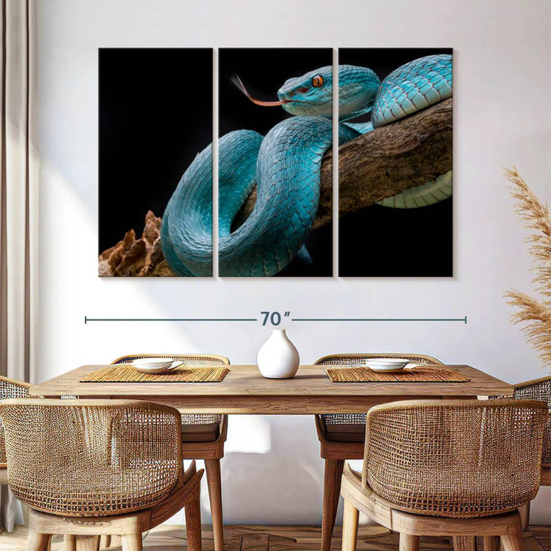 Brampt Slithering Blue Viper, 42" H x 65" W