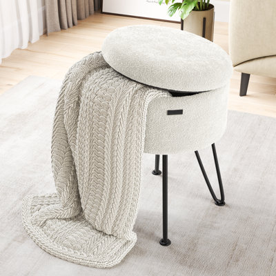 Modern Round Storage Ottoman Side Table