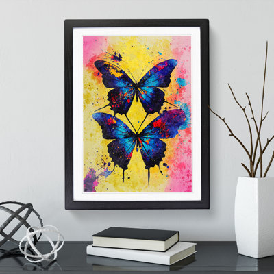 Butterflies Splatter No.3 - Single Picture Frame Painting