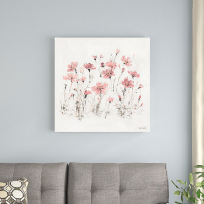 «Wildflowers III Pink» par Lisa Audit, reproduction d'art sur toile tendue